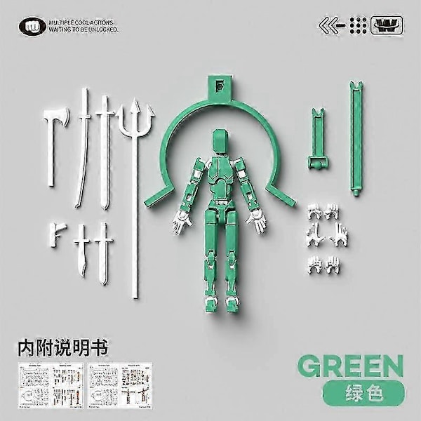 Dummy13 Magnetisk Actionfigur Set, 3D Magnetisk Actionfigur Set - Perfekt Green White