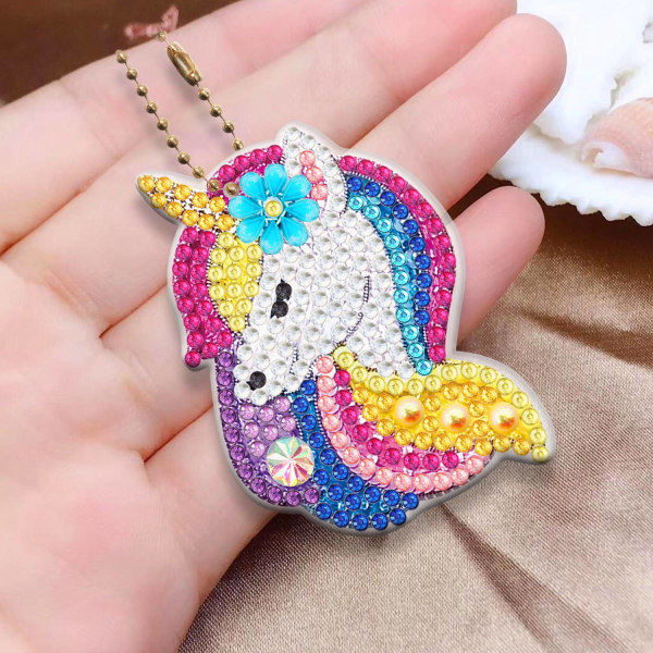 8kpl DIY Diamond Painting Avaimenperä Unicorn Avaimenperä - Perfet