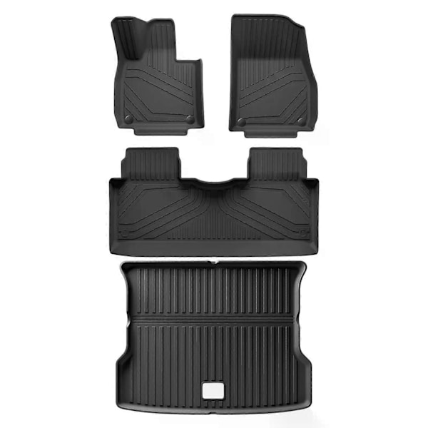 Yhteensopiva Xpeng G6 auton lattiamattojen kanssa tavaratilan suojus TPE 3D Xiaopeng jalkamatto vedenpitävä hajuton lokerosarja MUSTA-Perfet 4pcs sets