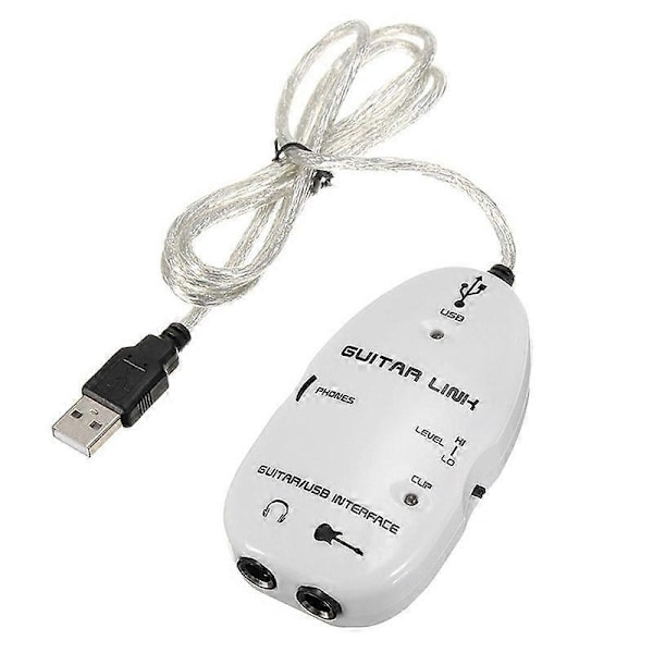 6,3 mm Jack til USB Guitar Link Kabel Adapter Guitar til PC Optagelse Afspilning Guitar Effekter Kabel USB Guitar Adapter - Perfekt