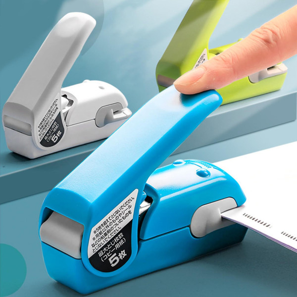 Stifteløs stiftemaskin Tidsbesparende Enkel nålløs håndstiftemaskin Mini Portable - Perfet Blue
