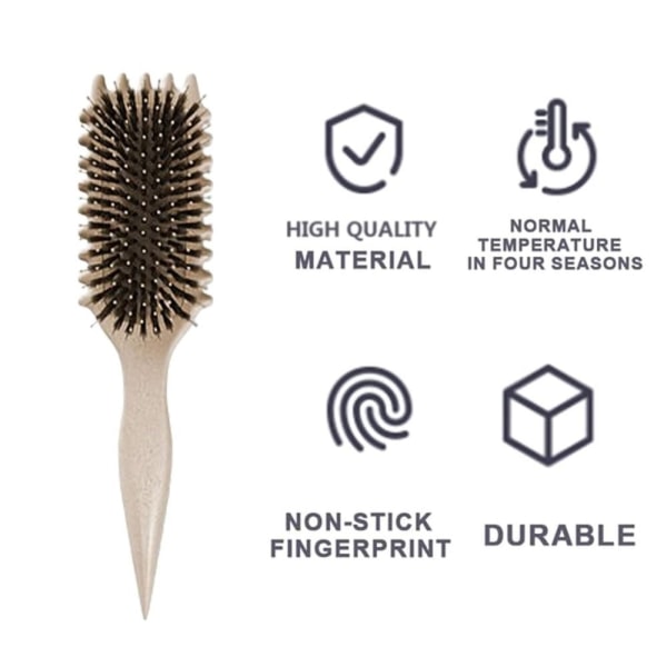 Boar Bristle Nylon Hair Brush Curl Defining Brush GRØNN- Perfet Green