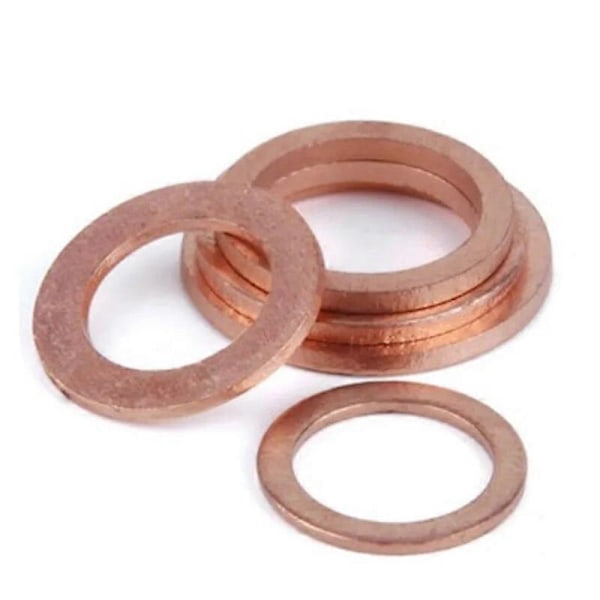 10 stk. M6 M8 M10 M12 M14 M15 M16 M18 M19 M20 tykkelse 2 mm Massiv Kobber Skive Shim Flad Ring Pakningsringe Forsegling Almindelige Skiver - Perfekt M14X24x2mm 10PCS