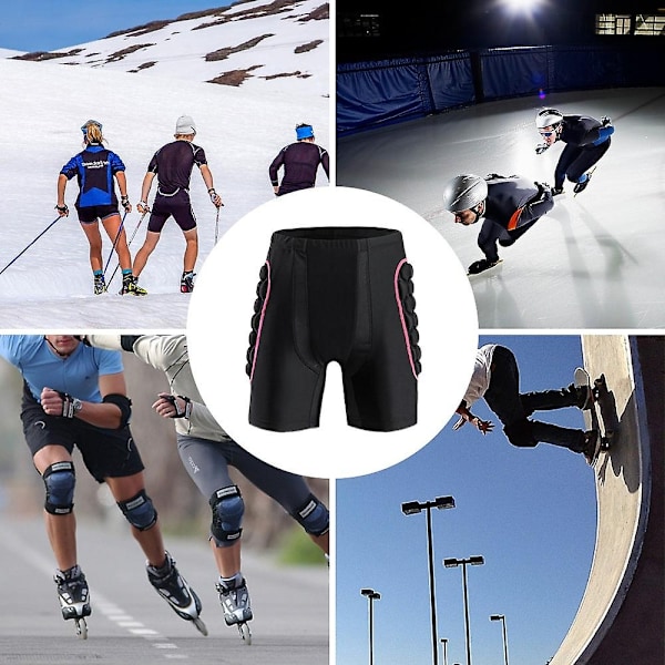 Damshorts med höft skydd, höft skydd shorts pads för snowboardåkning S-Perfet Pink XXL