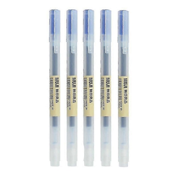 5 kpl/setti Kawaii Mujis Geelikynä Musta/punainen/sininen 0,38 mm 0,5 mm Muste Japani Värikynä Toimisto Koulu Kuulakärkikynä Paperitarvike-Perfet 0.5mm Blue-5 Pcs