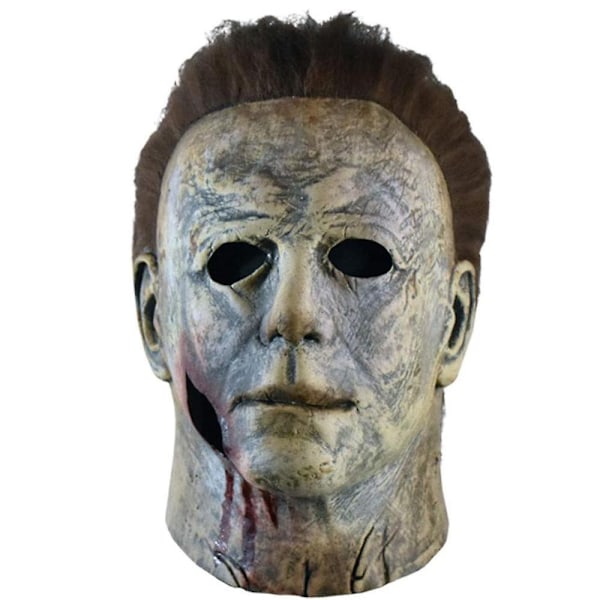 Halloween Michael Myers Skräck Latex Mask Huvudbonad Festrekvisita-Perfekt C