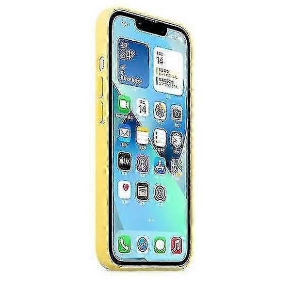 Silikone Etui med Magsafe Kompatibel med Iphone 13 Mini Telefon Etui - Perfekt Lemon Zest