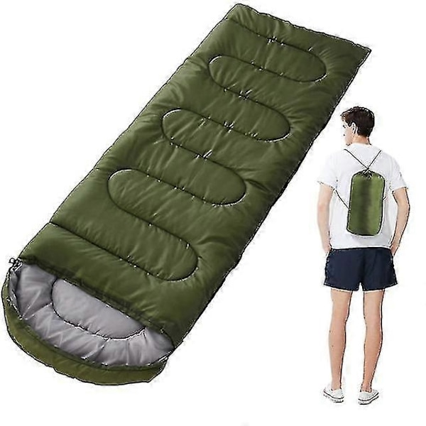 Sovsäck Ultralätt Camping Vattentät Sovsäck Förtjockad Varm Vintersovsäck Vuxen-Perfekt Green