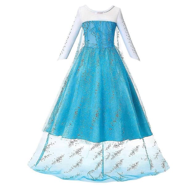 Elsa Pige Cosplay Kostume Kjole - Perfekt 7T
