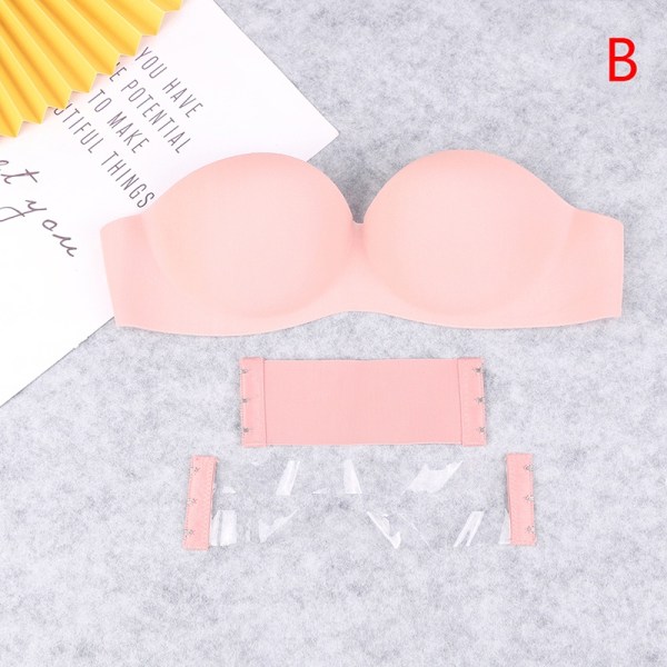 Tube Top Alusvaatteet Seksikäs alusvaatteet Olkaimeton Bra Push Up Bra - Perfet Pink 34/75AB