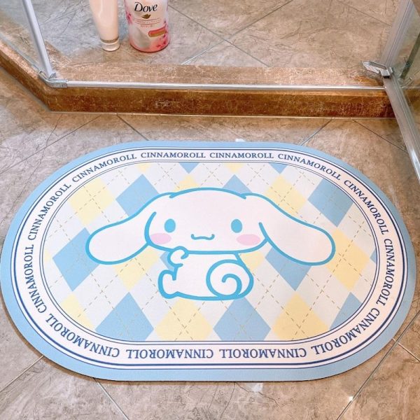 Sanrio mat toiletabsorberende hurtigtørrende skridsikker gulvmåtte - Perfet cinnamoroll