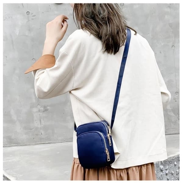 Crossbody Tasker Nylon Mobiltelefon Taske Switch Skuldertaske - Perfet Red Normal