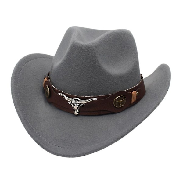 Tibetansk Cowboy Hat til Kvinder og Piger - Perfekt til Fotoshoot Gray