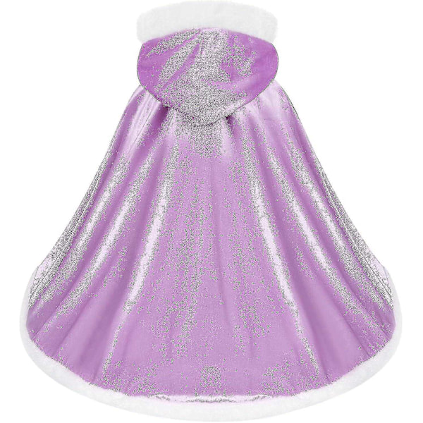 Vendbar Kappe til Voksne og Børn, Påske Halloween Julekappe Udklædning Vampyr Heks Troldmand Rollespil Kappe - Perfekt Purple 130cm