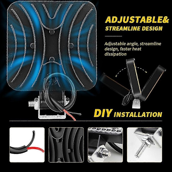 Arbeidslys 48w Led Hodelykt Flomlys Spot Vanntett for Offroad Lastebil Båt-Perfekt Blue