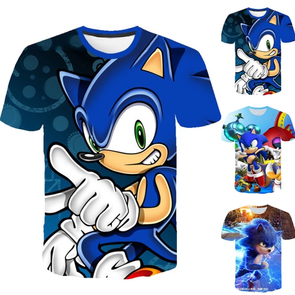 Sonic the Printed lyhythihainen T-paita lapsille, pojille - täydellinen B 5-6 Years = EU 110-116