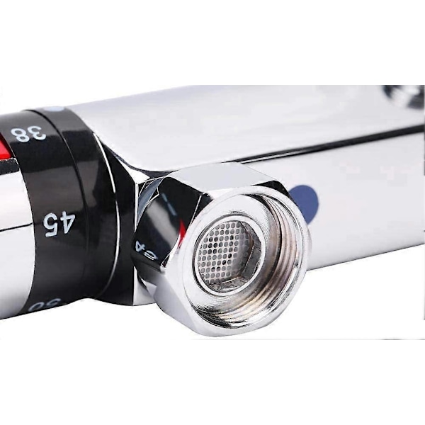 Termostatisk brusearmatur, badekar brusebatteri termostatisk armatur, justerbar temperatur, krom-Perfet