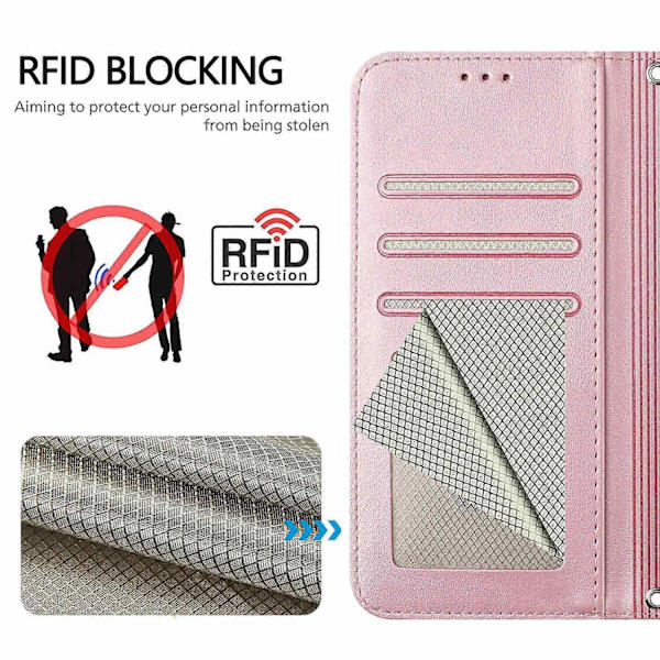 Panda RFID PU Telefonfodral Kompatibelt med Doogee Note 59 / Note 59 Pro-Perfet Pink