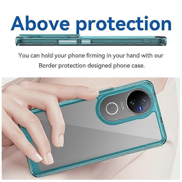 Kompatibel med vivo V50 5G Skal TPU + Akryl Skyddande Transparent Mobilskal - Perfekt Transparent Blue