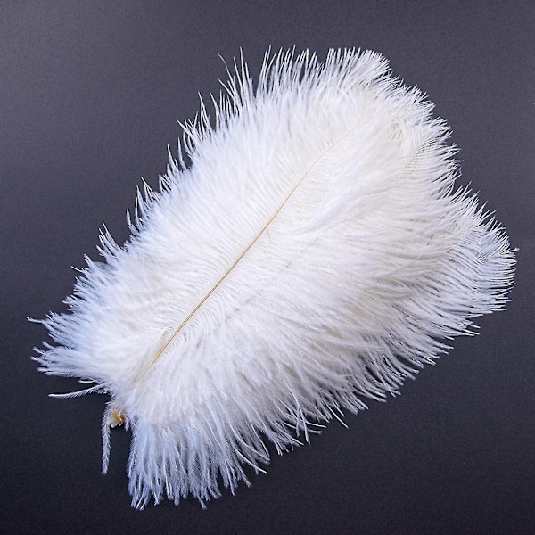 10 stk Naturlige Sorte Strudsefjer til Håndværk Bryllup Hjem Dekoration 15-20cm/25-30cm/30-35cm Fest Strudsefjer Midtpunkt-Perfekt white