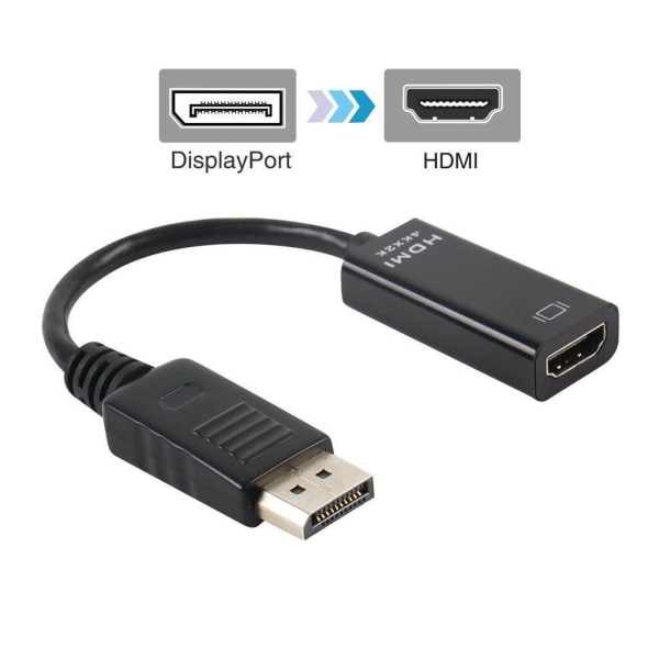 DisplayPort till HDMI Adapter 4K med Audio Black - Perfet