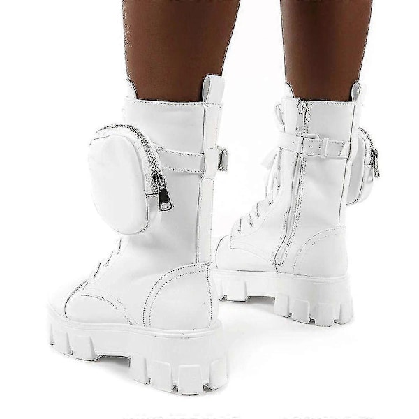 Platform-saappaat Plus Size - Naisten saappaat - Perfet White 40