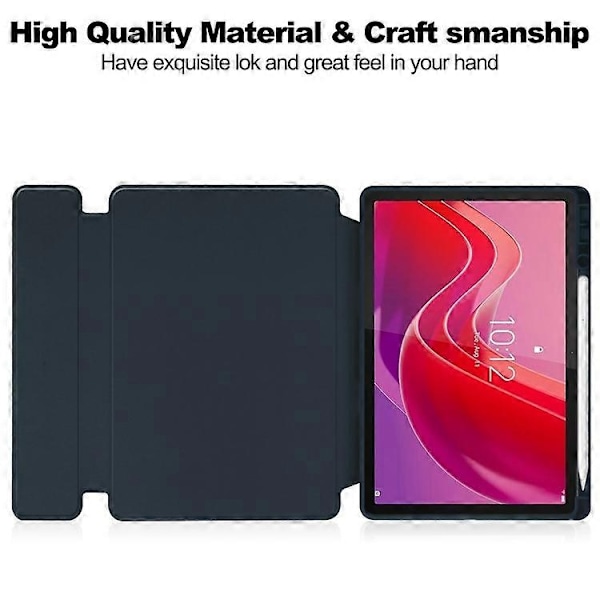 Kompatibelt Kompatibelt med Lenovo Tab M11 / Xiaoxin Pad 11 2024 Fodral PU+Akryl Tablet Ställ Skydd med Bluetooth Tangentbord-Perfet DarkBlue