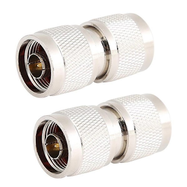 2 stk. 50 ohm messing N Type han til han adapter lige stik - Perfet
