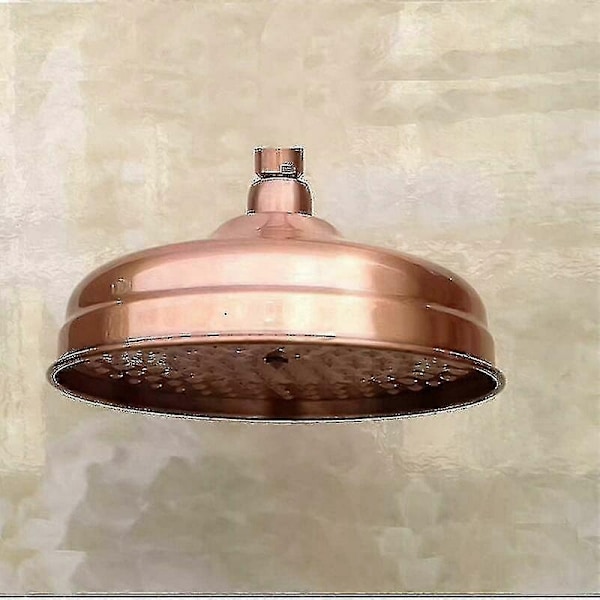 Copper Shower Head, 20cm (8 Inch) Diameter, High Pressure Fixed Shower Head with Adjustable Angle-Perfet