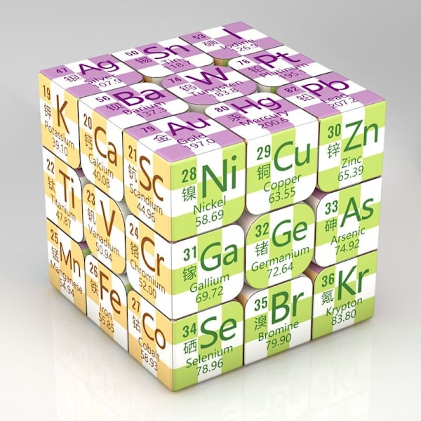 Kid Magic Cube Studentutbildning Matematik Kemi Fysik Kunskap 3x3x3 pussel cube toy för barn som lär sig Magico Cubo-Perfet Green