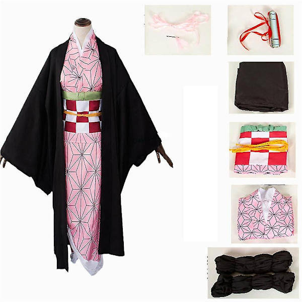 Anime Demon Slayer Kimetsu No Yaiba Zenitsu Giyu Tanjirou Kamado Nezuko Cosplay Naiset arn Miehet Kimono - Perfet B