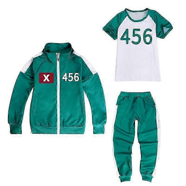 Squid Game 2 Spelare Cosplay Kostym Träningsoverall Komplett Klädset-Perfekt 456 130cm