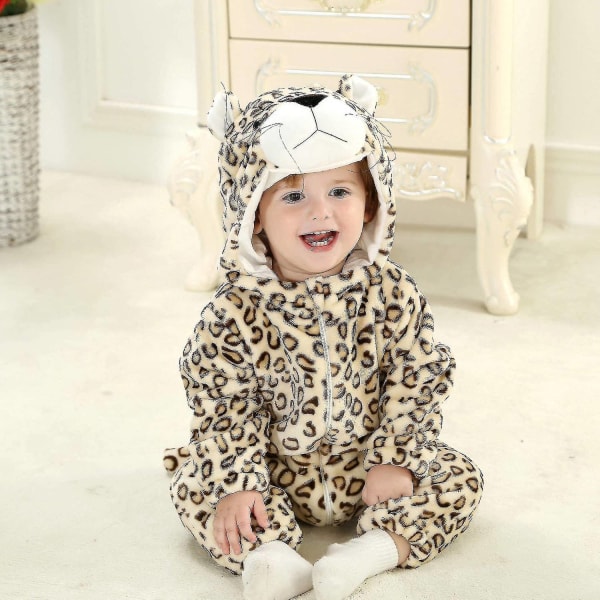 Småbarnsdinosaurkostyme Søt hettekostyme for barn Halloween - Perfet 18 24 Months Leopard