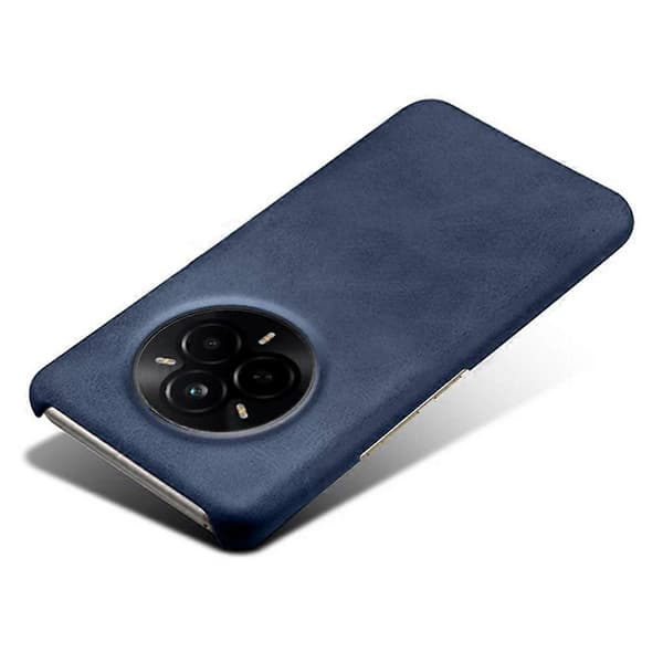 Kompatibel med Realme 14 Pro 5G Skal Kalvtextur PU Läder Hård PC Skyddande Telefonfodral - Perfet Blue