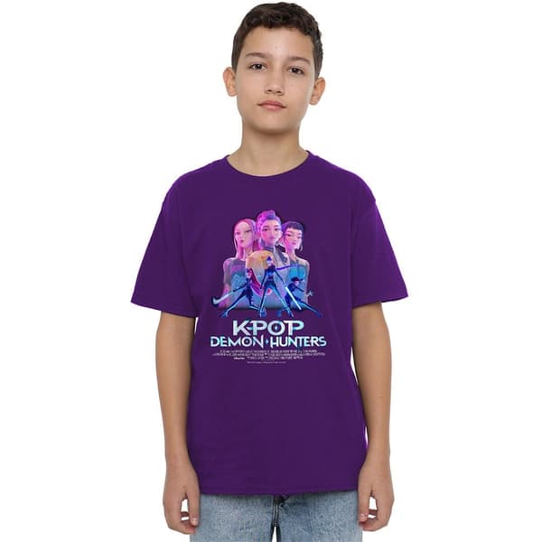 K-Pop Devil Hunter Barn/Barn Huntr/X Anime T-Shirt-Perfekt Purple 9-11 Years