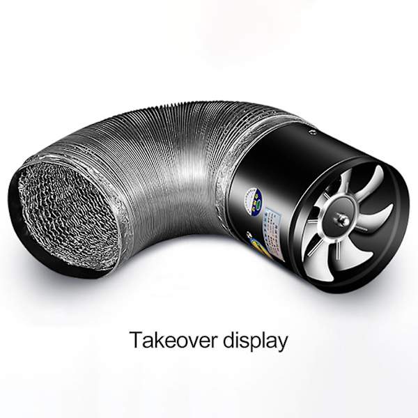 Aftrækningsventilator To-vejs Røggasudstødning Basstøjdæmpning Stabil Drift Super Sugning Stærk Vind Ventilation Tykke Blade Ensartet-Perfekt Black 4Inch