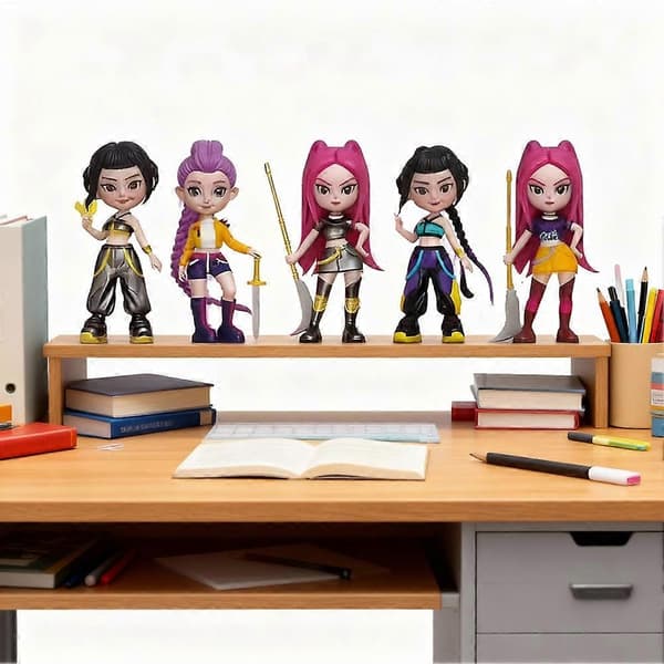 K-POP Devil Hunter Actionfigur Set - Supersöt koreansk idol samlarfigur set, perfekt som dockskåpstillbehör [D] D 0