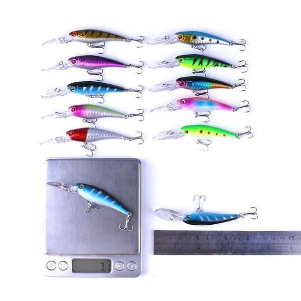 48st kit med fiskedrag wobbler, Minnow mixed, Spinners- Perfet multicolor