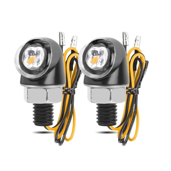 Motorcykel mini blinkers, retrodesign, robusta och hållbara LED-lampor i aluminium Black