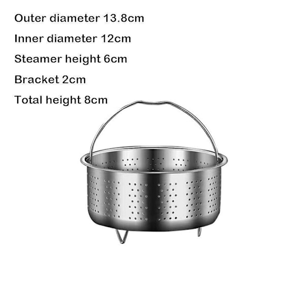 Trykkoker med innebygd dampkurv i rustfritt stål - Perfekt for ris 17.5cm
