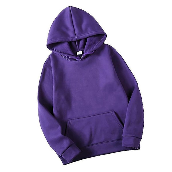 Unisex Bomuldstrøje med Snørehætte - Perfekt Purple M