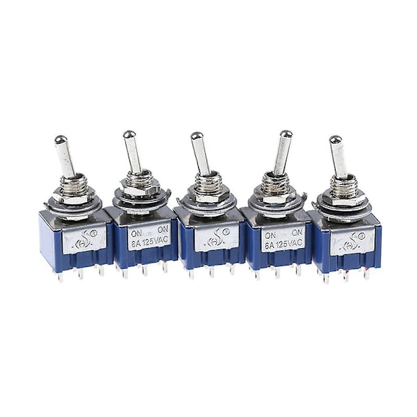5 st 6P vippströmbrytare 6A 125VAC 6-Pin DPDT PÅ-PÅ Mini vippströmbrytare Ny SHYTMV-Perfet