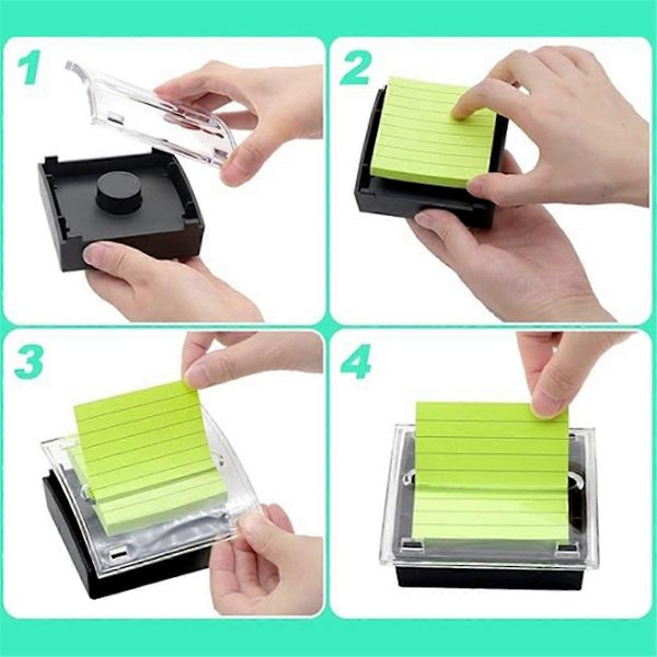 Pop-Up Notes Dispenser Sort Base Klar top Sticky Notes Holder til 3x3 Tommer Sticky Notes Skole Off-Perfet