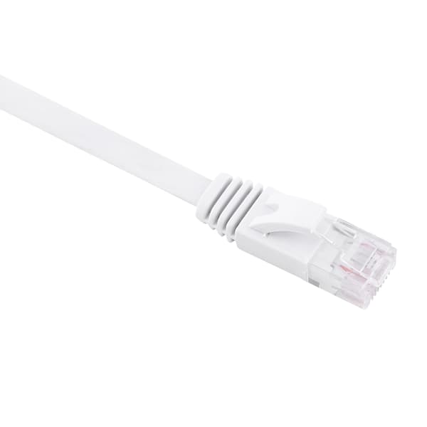 0,5 m valkoinen litteä CAT6 Ethernet-kaapeli