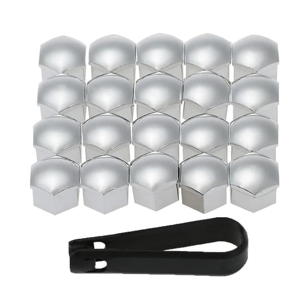 4x20st Universal 17mm Hjulmutter Skyddskåpor Lug Nut Caps Skruvskydd Silver-Perfet