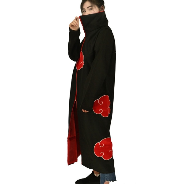 Akatsuki Uchiha Itachi viitta pitkä kaapu päänauhasormuksella - Perfet L