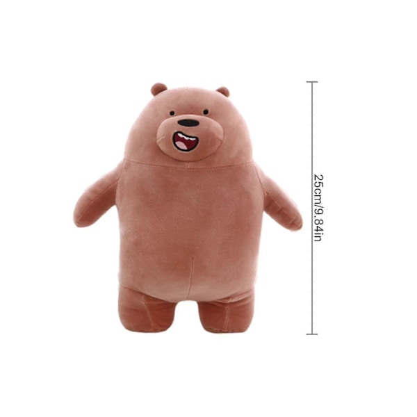 Vi Bare Bjørner Kosedyr Isbjørn Panda Grizzly Myke Plysjleker Kawaii Plysjdyr for Gutter Jenter Barn-e-Perfet Brown Stand 25cm