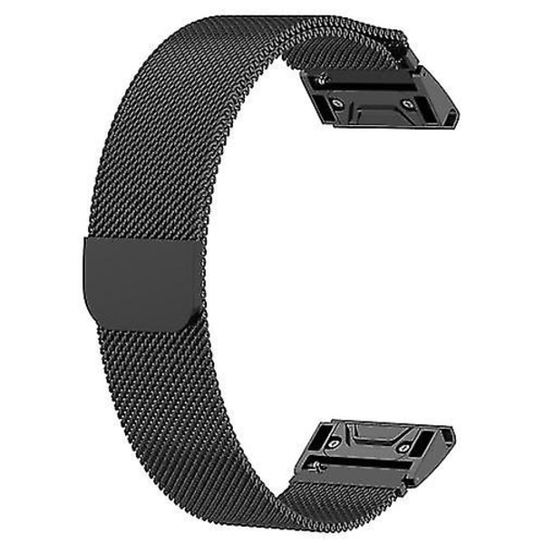 Garmin Fenix 6 / Fenix 7 Milanese -kellohihnalle CLXG-Perfet Black