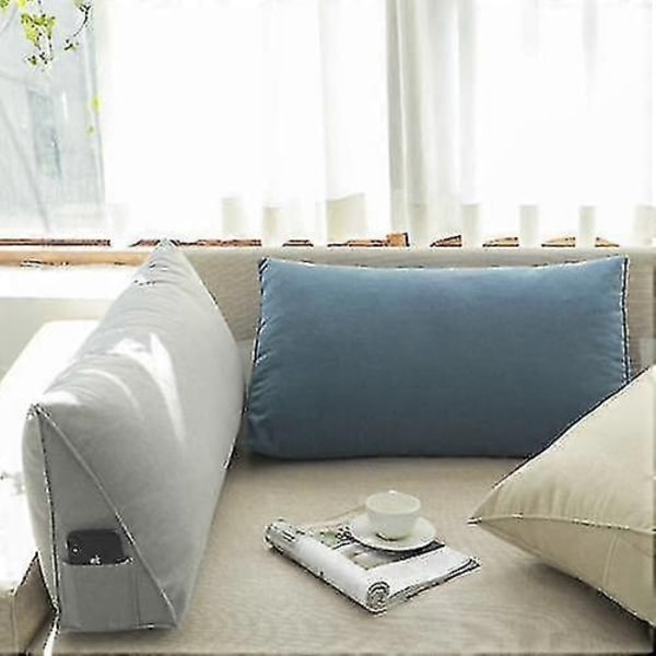 Triangulär Sängkilkudde, Ryggstöd Ryggstöd Läskudde - Perfekt Blue 80*35*20cn
