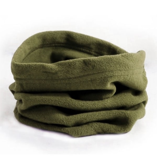 Män Kvinnor Thermal Fleece Halsvärmare Vinter Scarf Beanie Hat - Perfet army green
